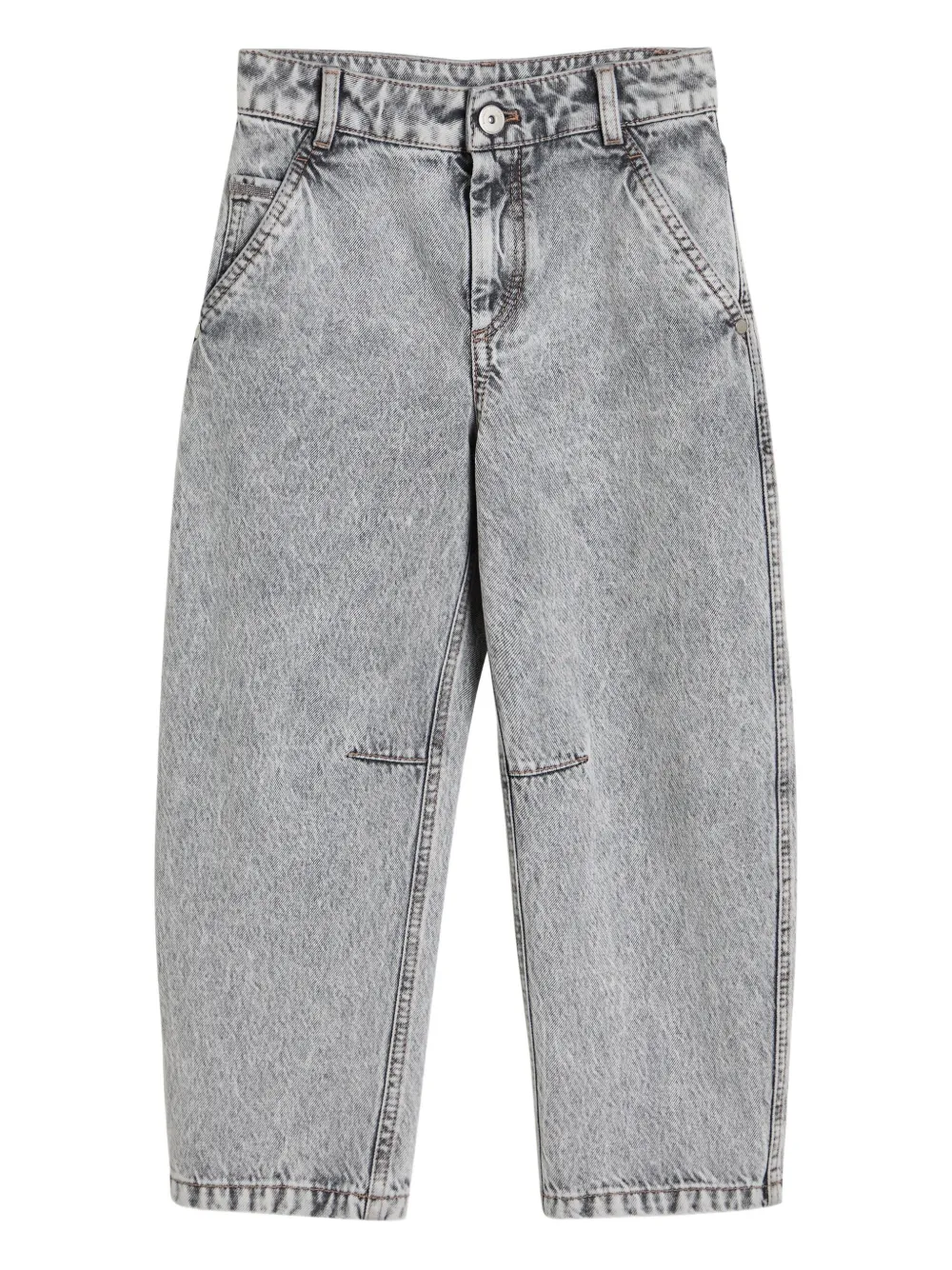 Brunello Cucinelli Kids faded-effect jeans Grijs