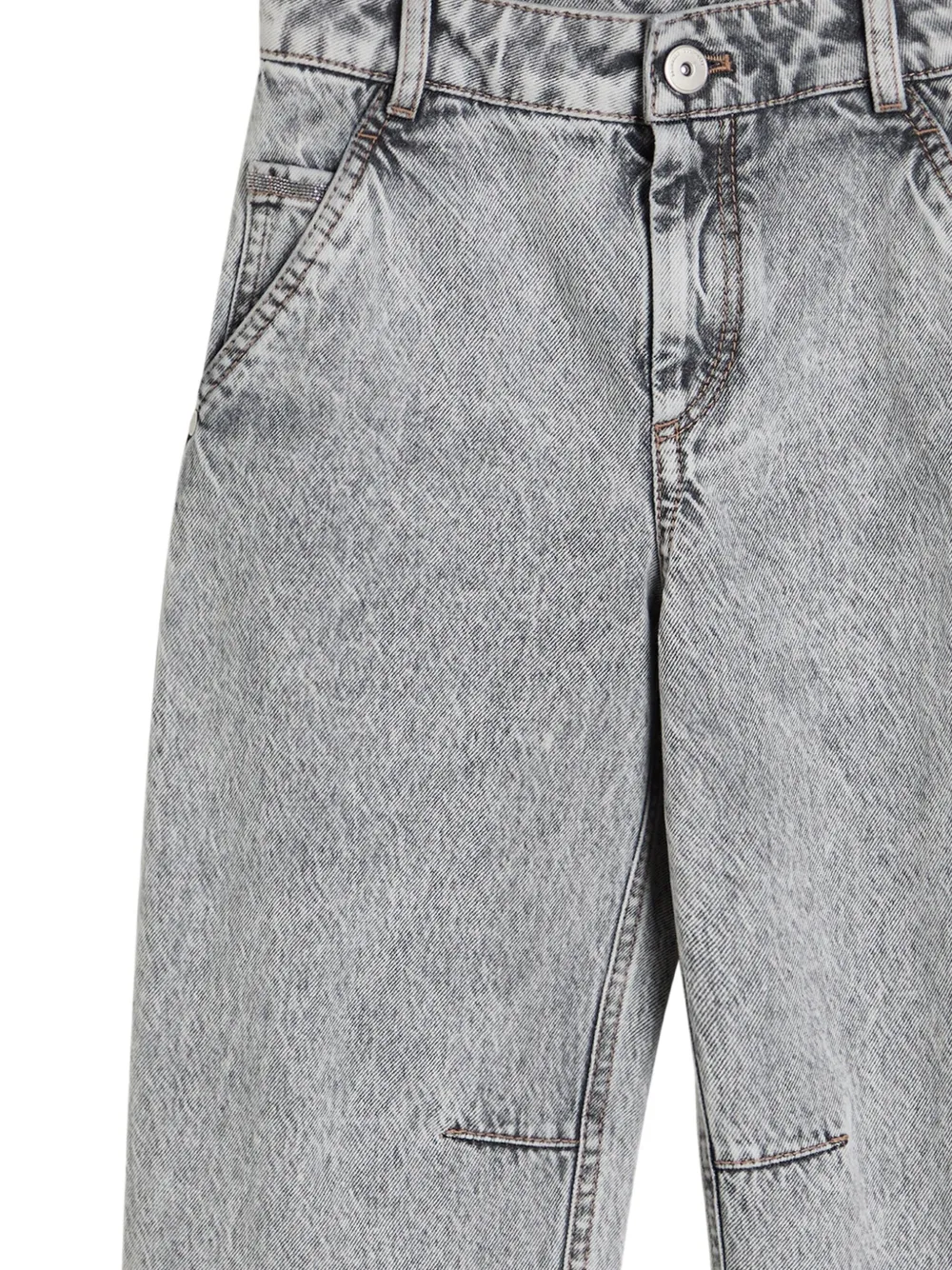 Brunello Cucinelli Kids faded-effect jeans Grijs