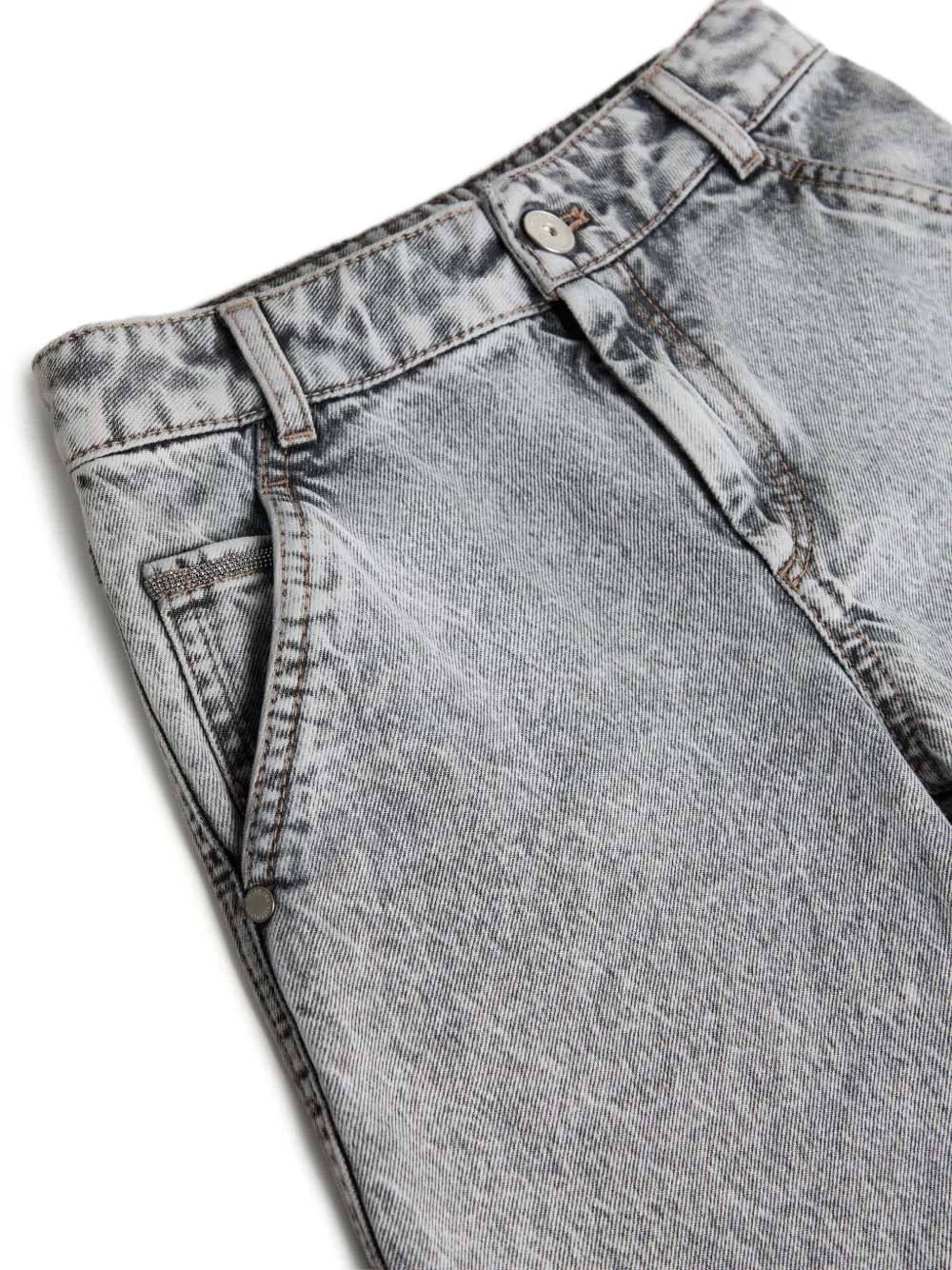 Brunello Cucinelli Kids faded-effect jeans Grijs
