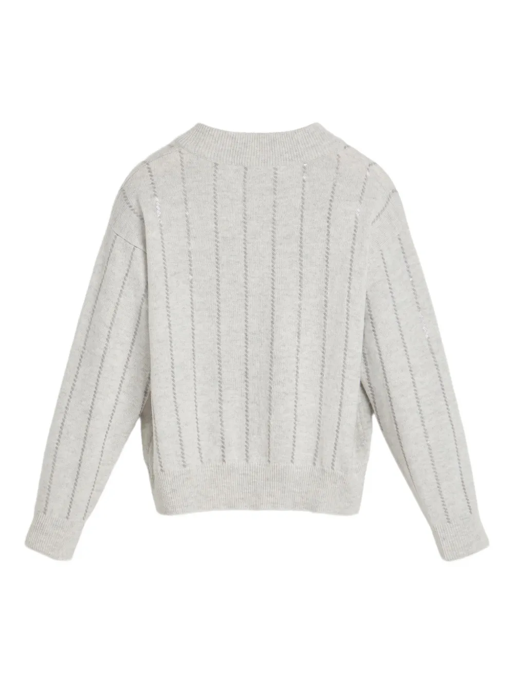 Brunello Cucinelli Kids embroidery cardigan Grijs
