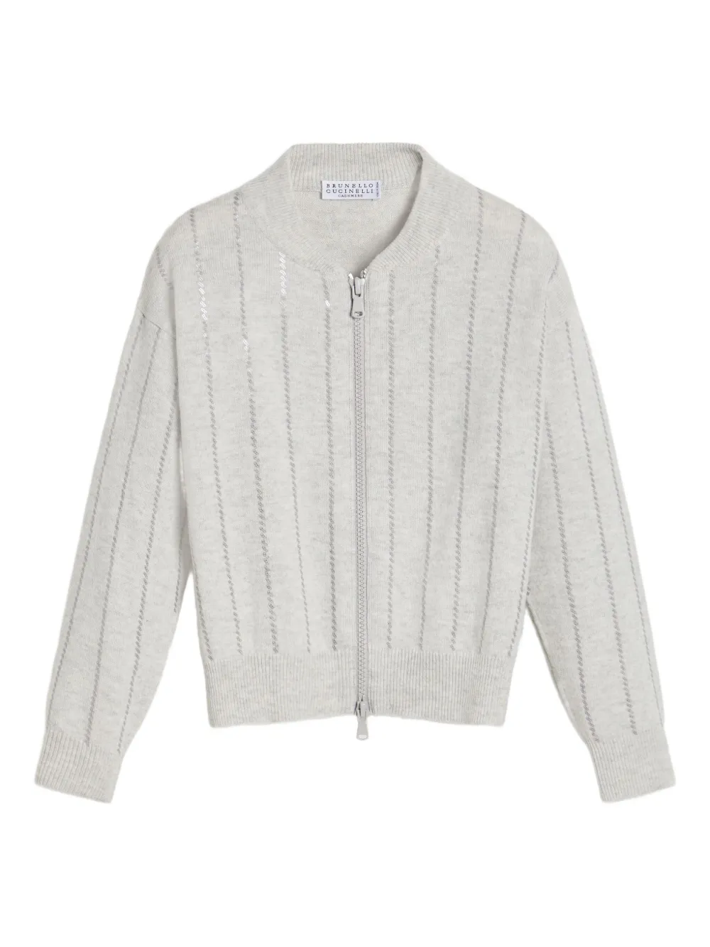Brunello Cucinelli Kids embroidery cardigan Grijs