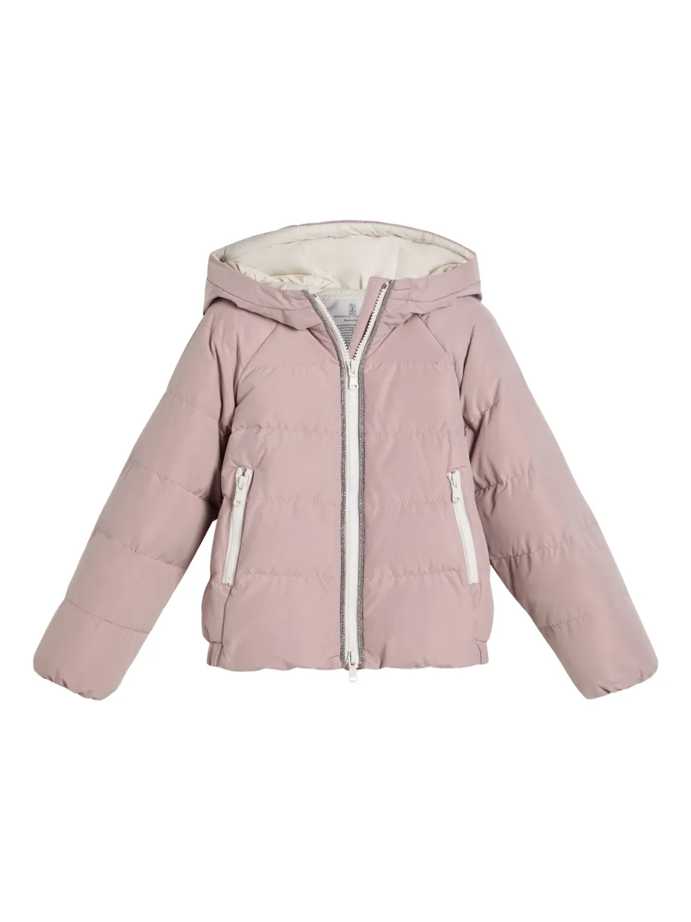 Brunello Cucinelli Kids water-resistant puffer jacket Roze