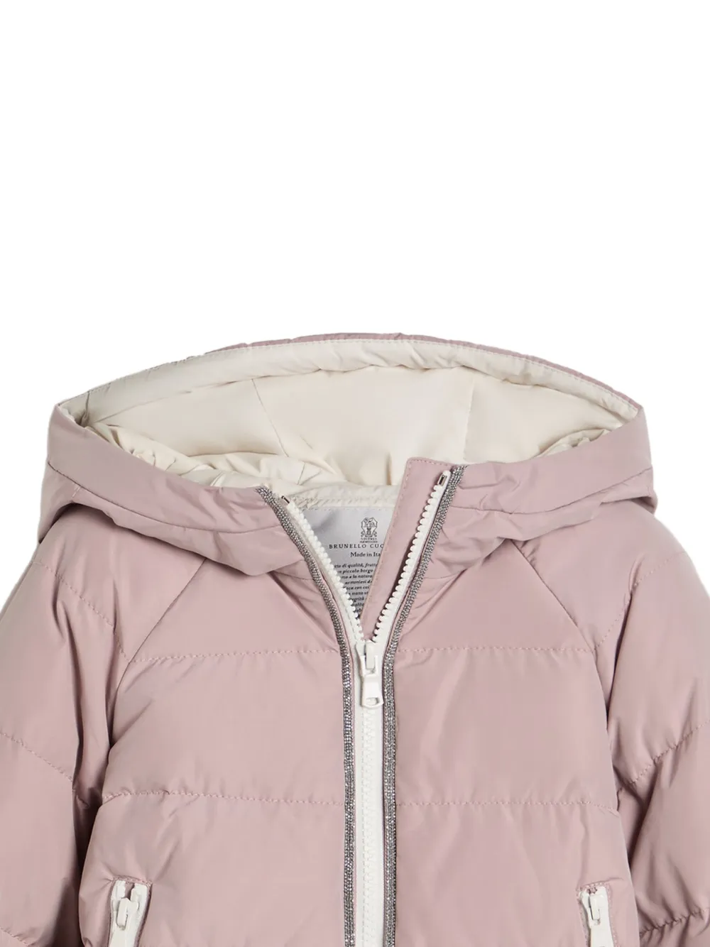 Brunello Cucinelli Kids water-resistant puffer jacket Roze