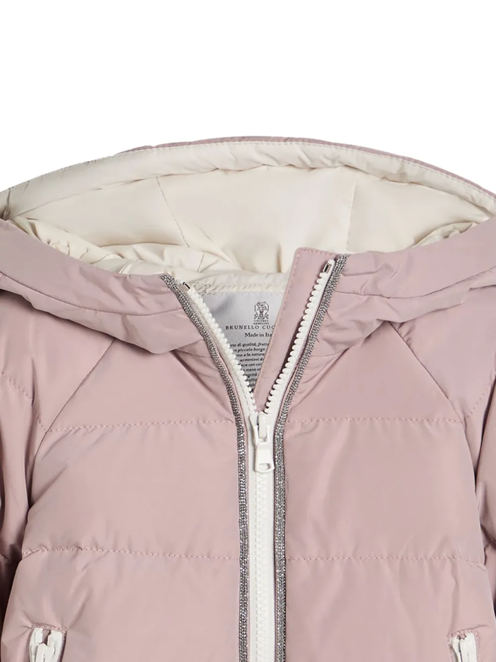 Brunello Cucinelli Kids water-resistant puffer jacket Roze