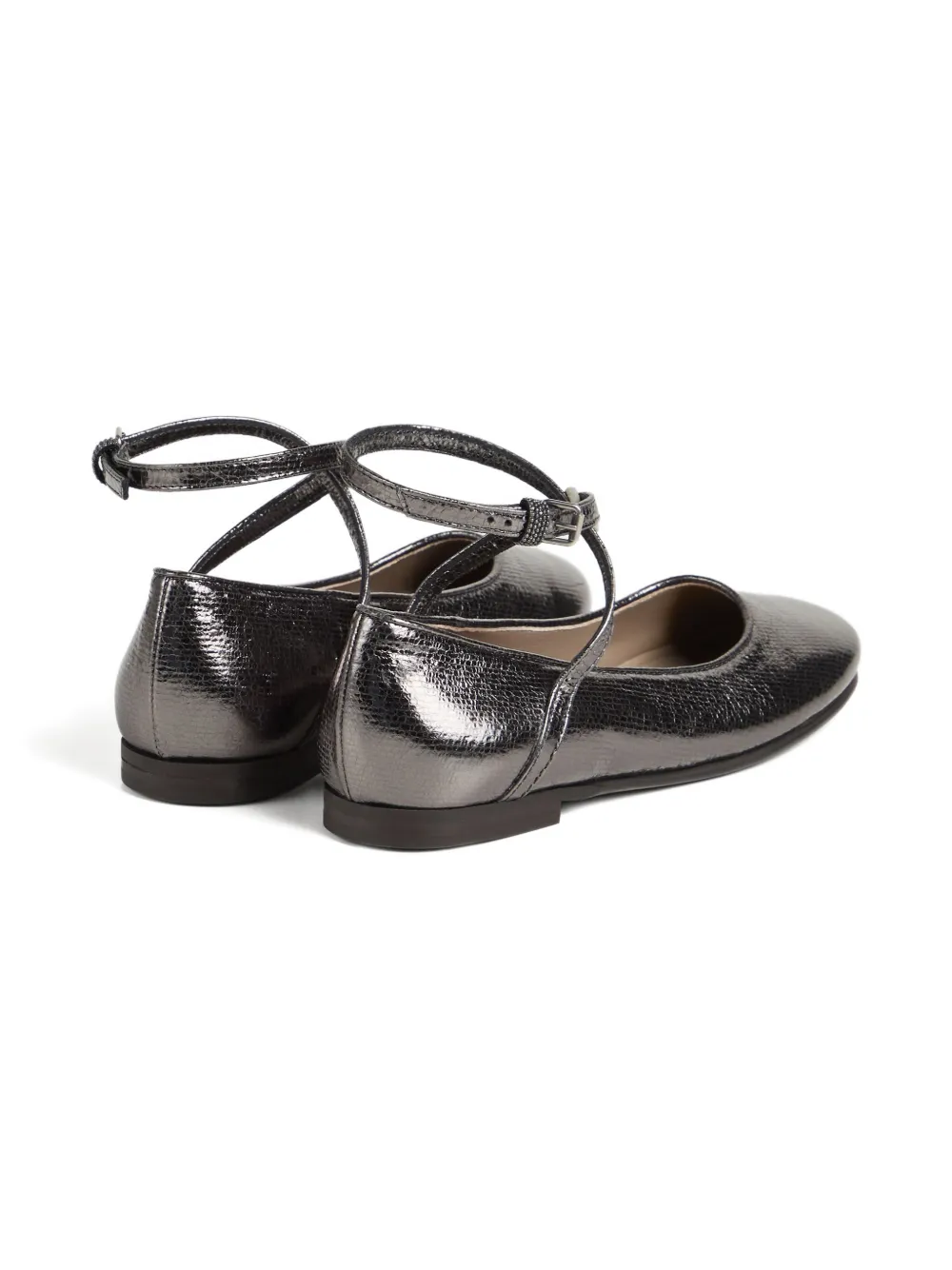 Brunello Cucinelli Kids leather ballerina flats Grey