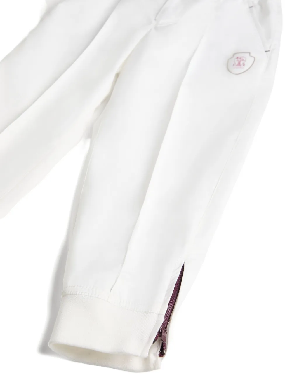 Brunello Cucinelli Logo-patch Trousers In White