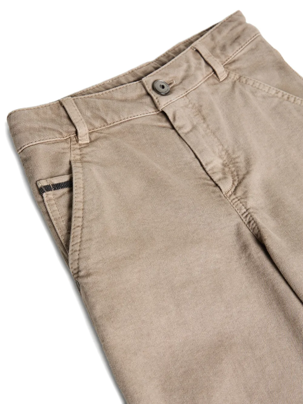 Brunello Cucinelli Kids logo-patch trousers Beige