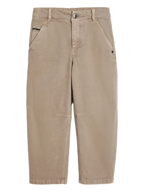 Brunello Cucinelli Kids logo-patch trousers