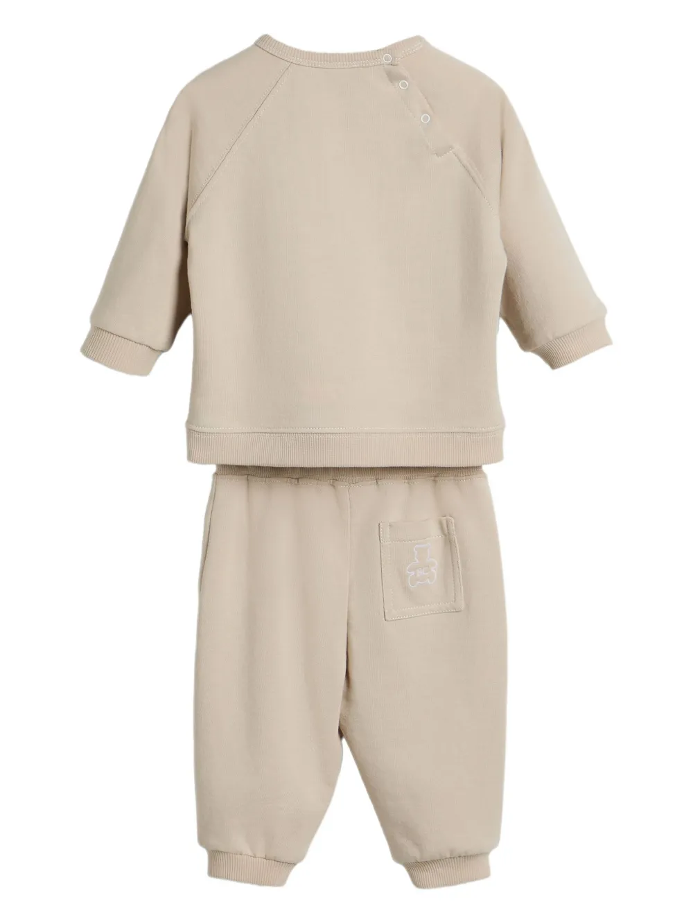 Brunello Cucinelli Kids logo-embroidered cotton babygrow set Beige
