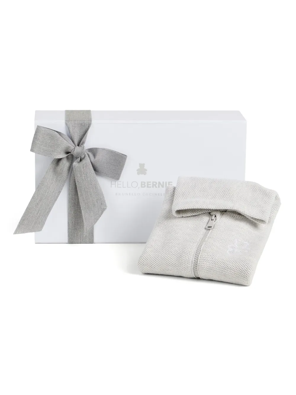 Brunello Cucinelli Kids Hooded zip-up sweatshirt Grijs