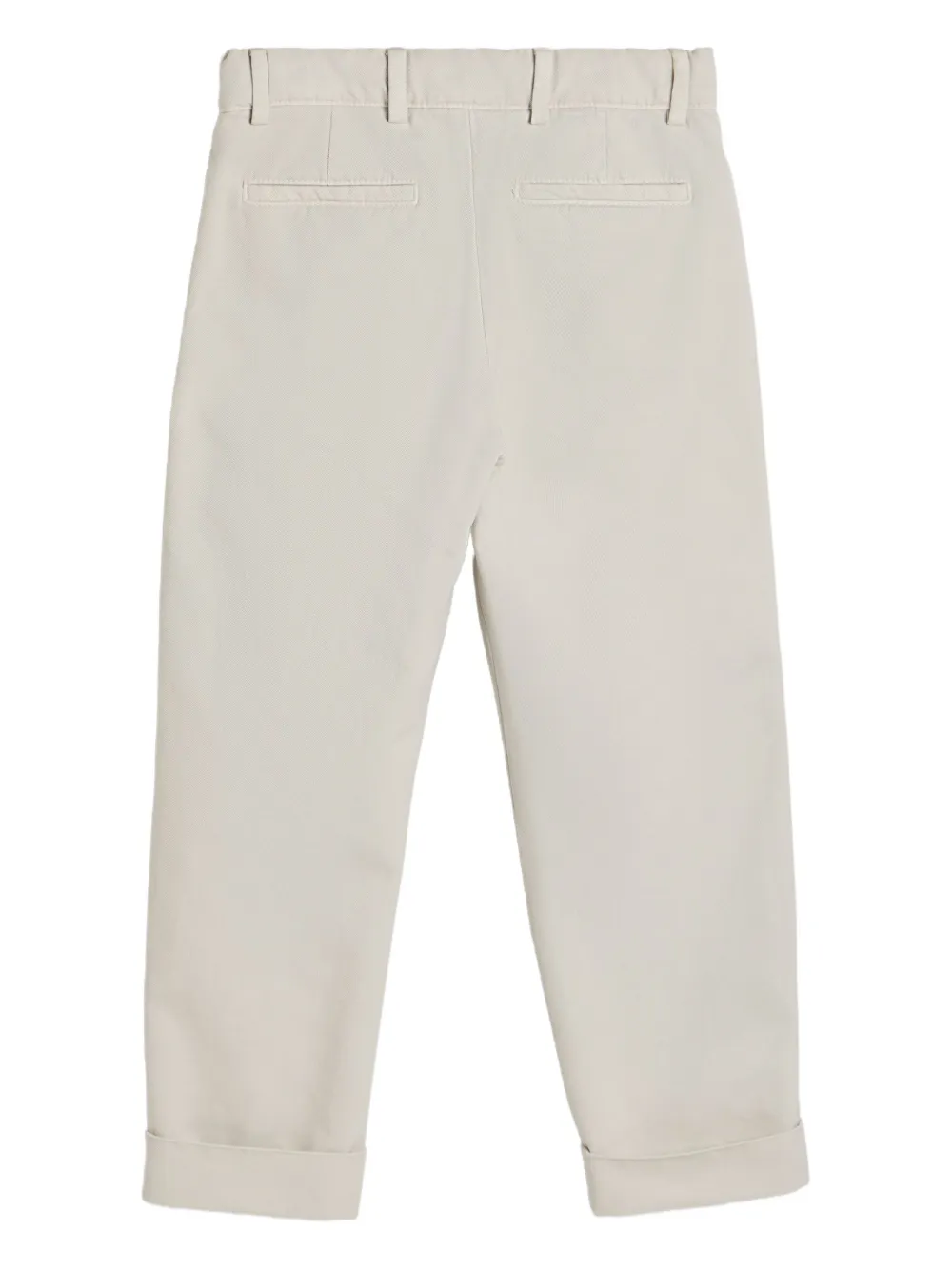 Brunello Cucinelli Kids Gabardine chino Wit