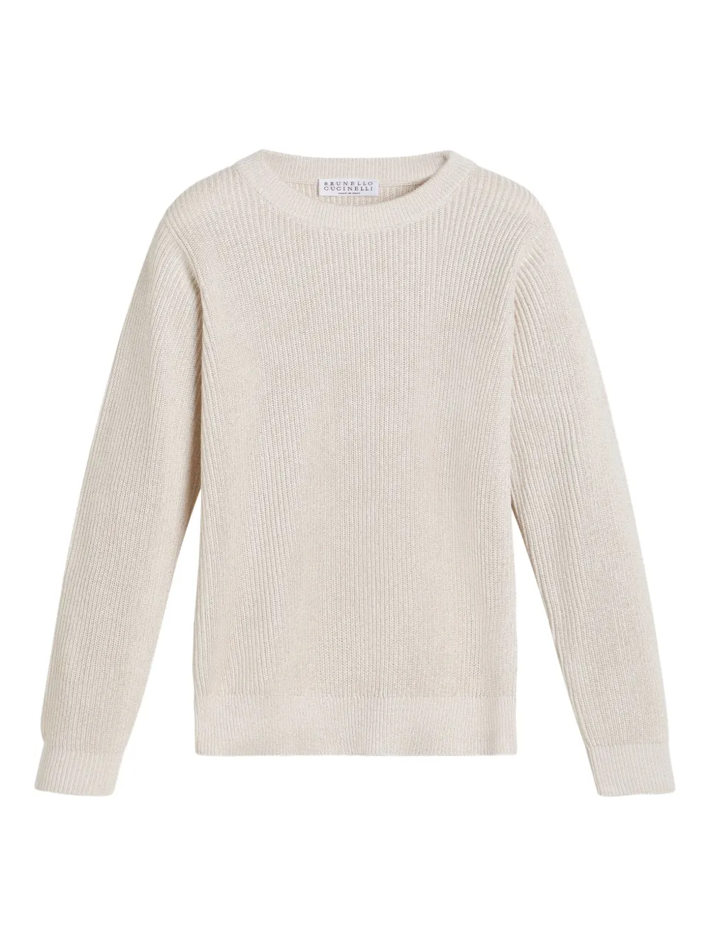 Brunello Cucinelli Kids lurex-detail jumper Beige