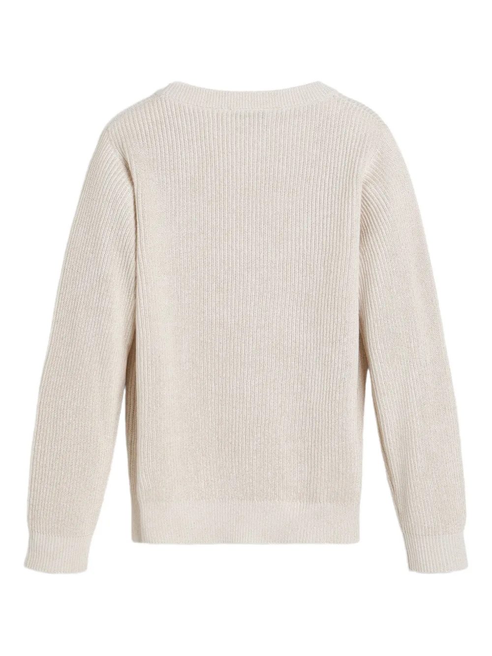 Brunello Cucinelli Kids lurex-detail jumper Beige