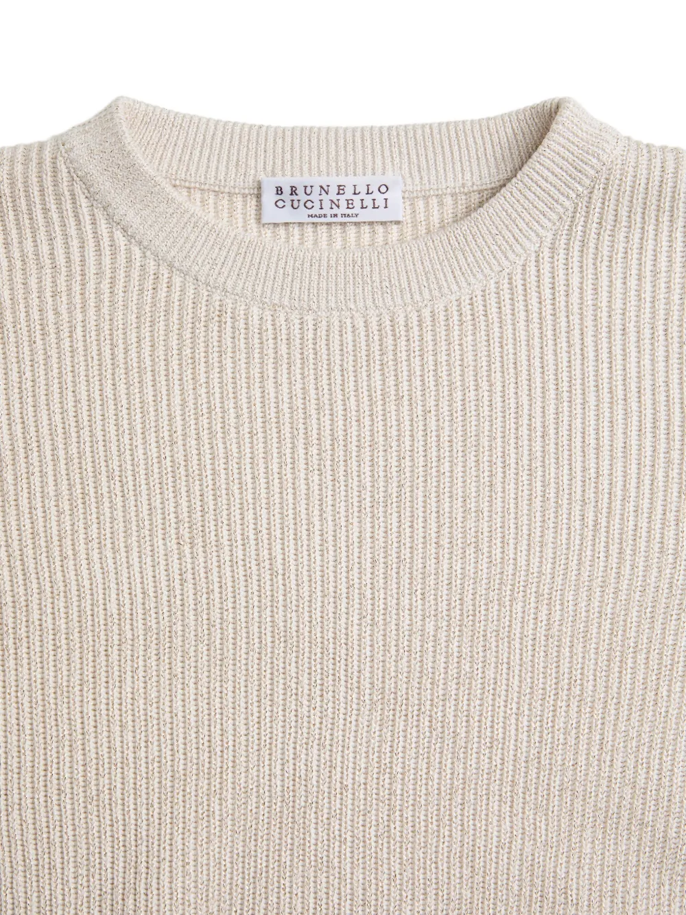 Brunello Cucinelli Kids lurex-detail jumper Beige