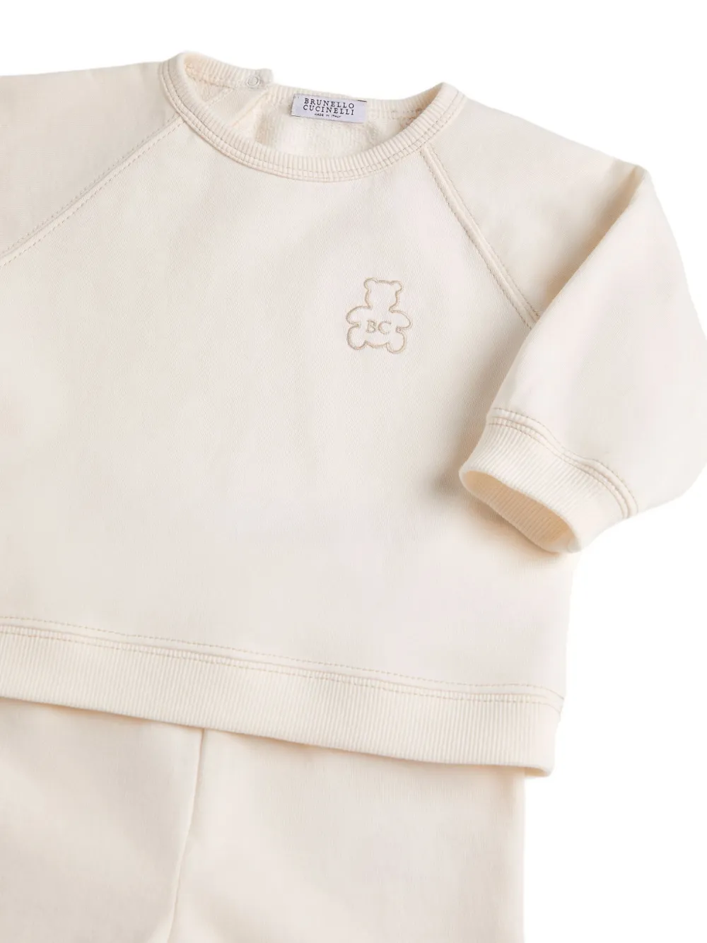Brunello Cucinelli Kids cotton babygrow set Beige