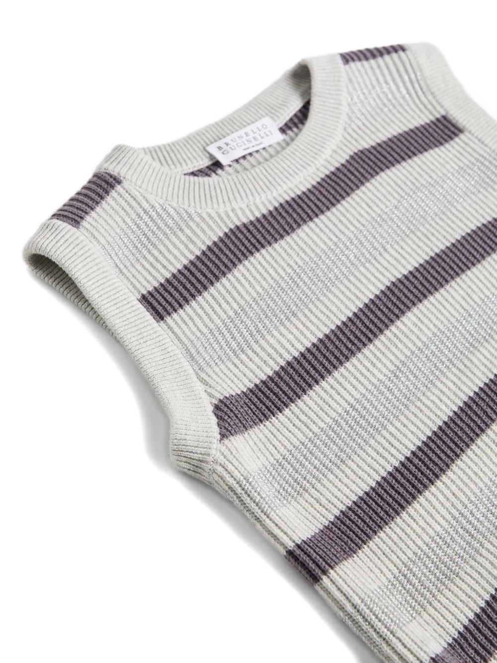 Brunello Cucinelli Kids striped tank top Grijs