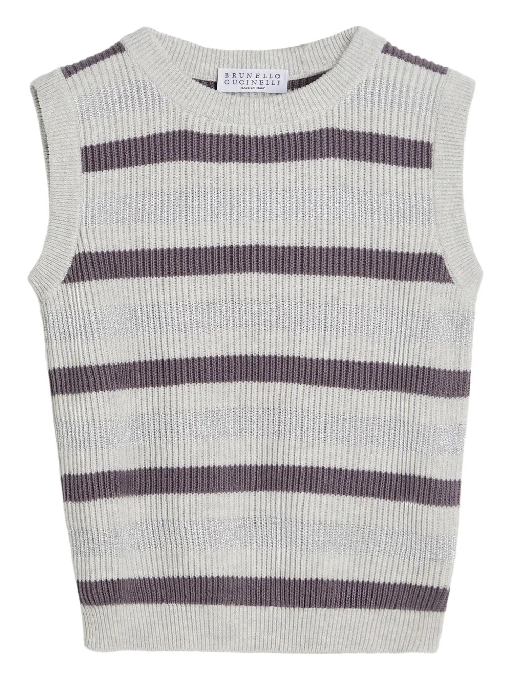 Brunello Cucinelli Kids striped tank top Grijs