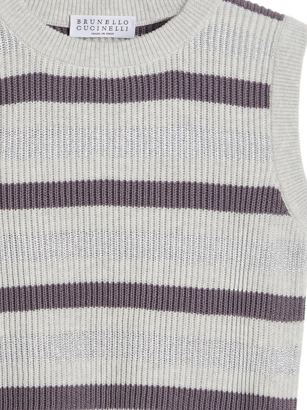 Brunello Cucinelli Kids striped tank top Grijs