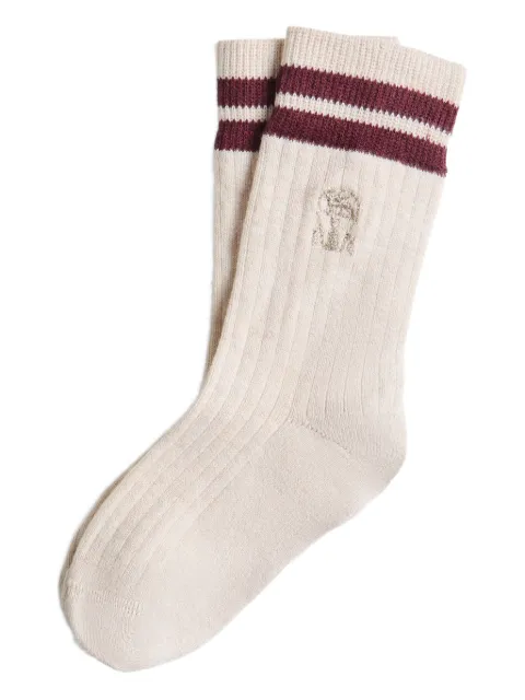 Brunello Cucinelli Kids logo-embroidered knit socks
