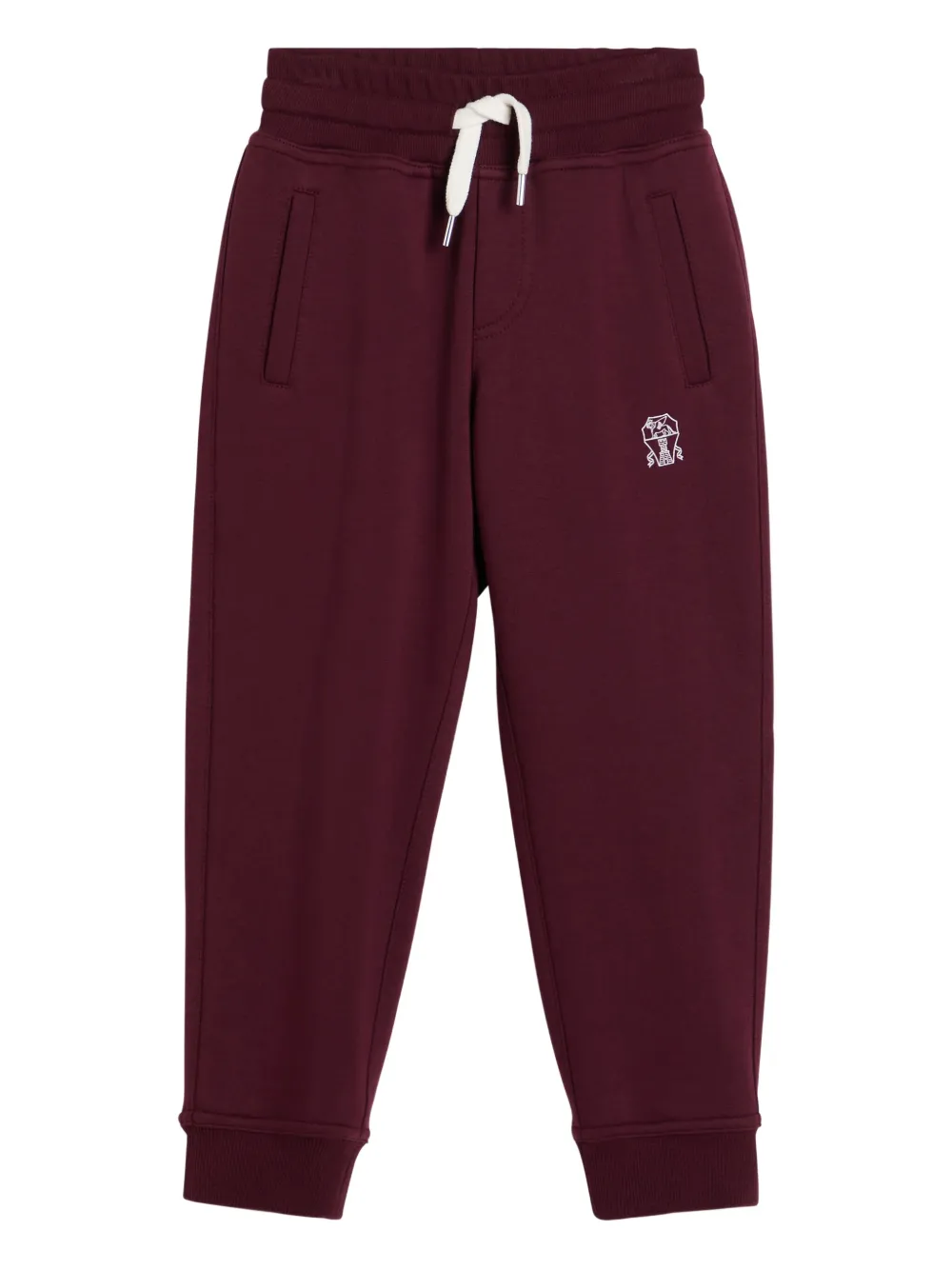 Brunello Cucinelli Kids jersey track pants Rood