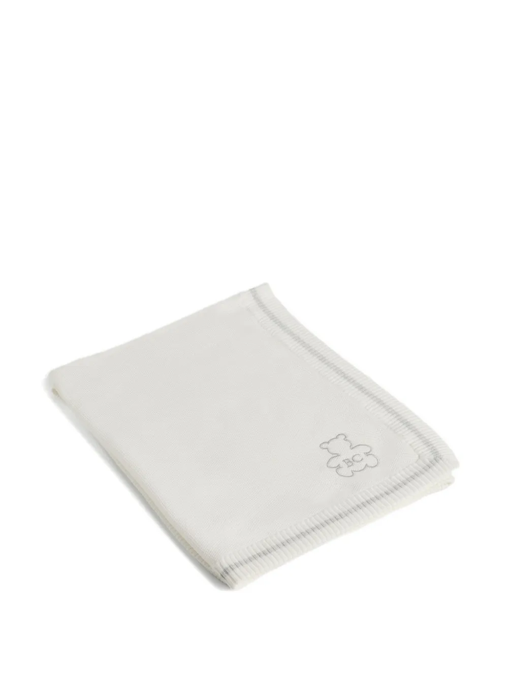 Brunello Cucinelli Kids logo-embroidered blanket Wit