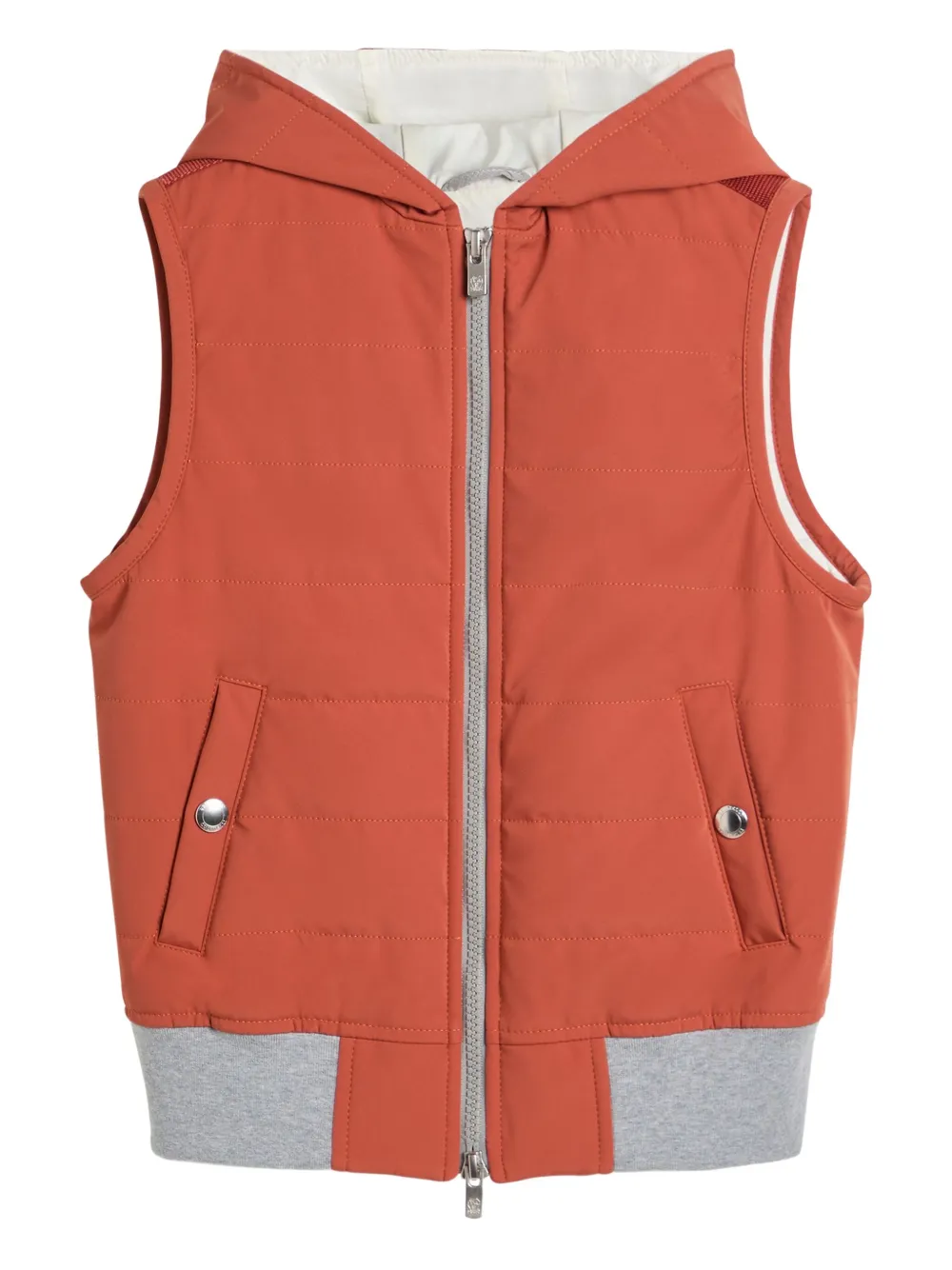 Brunello Cucinelli Kids hooded gilet Oranje
