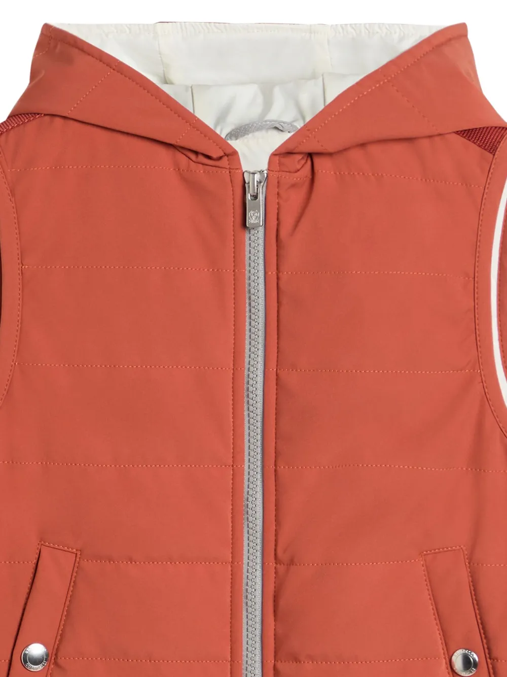 Brunello Cucinelli Kids hooded gilet Oranje