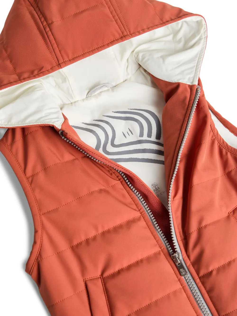 Brunello Cucinelli Kids hooded gilet Oranje
