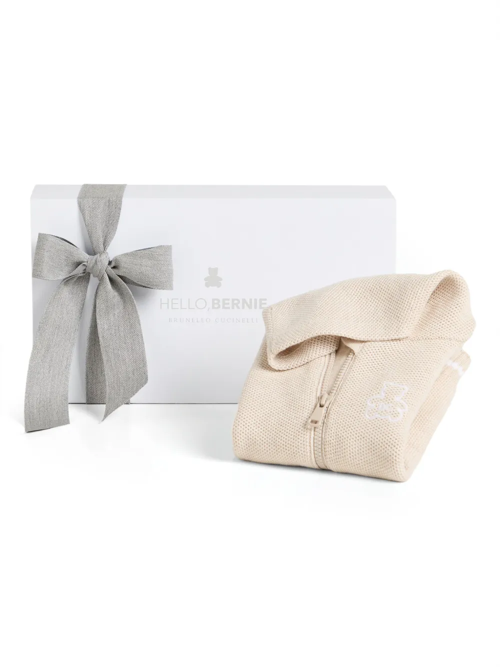 Brunello Cucinelli Kids Hoodie met Bernie-patroon Beige