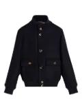 Brunello Cucinelli Kids button-up bomber jacket - Blue