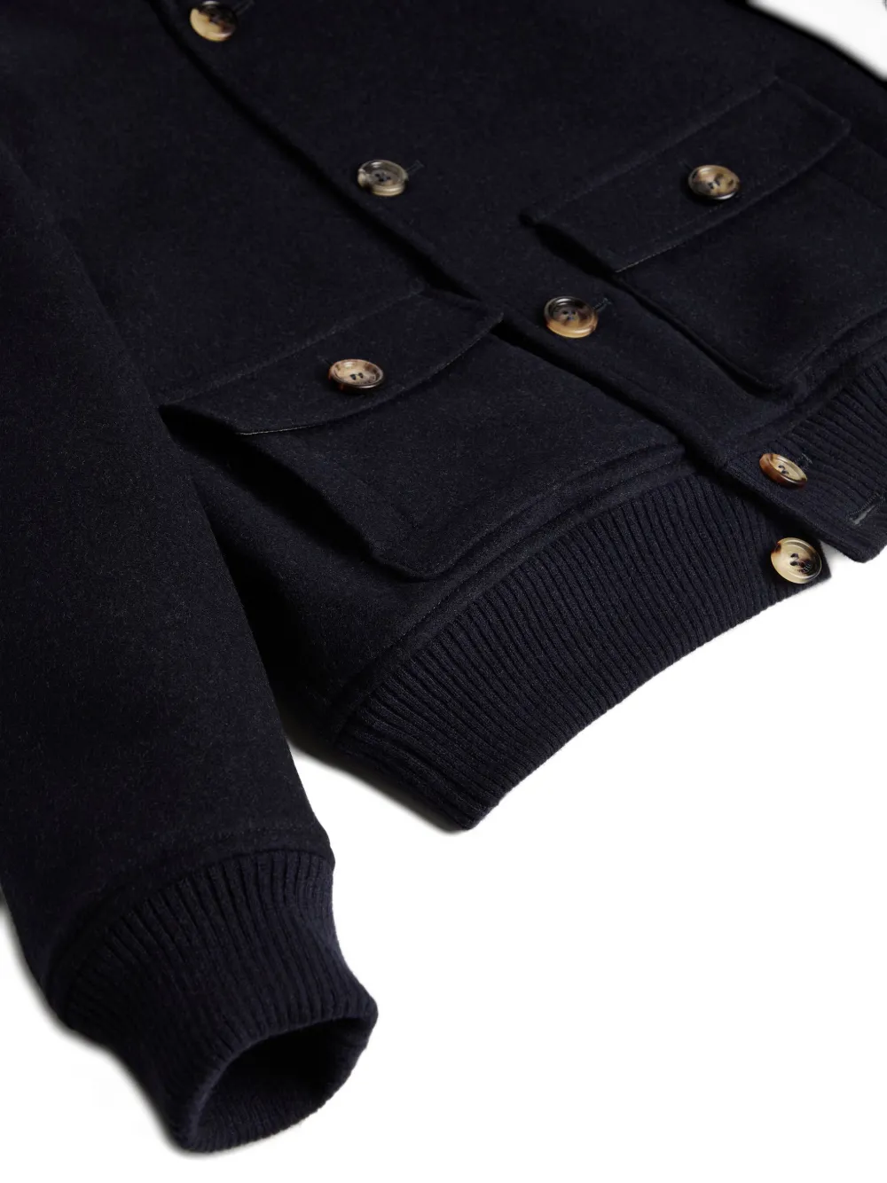 Brunello Cucinelli Kids Bomberjack met knopen Blauw