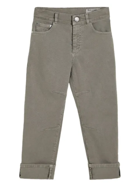 Brunello Cucinelli Kids logo-patch jeans