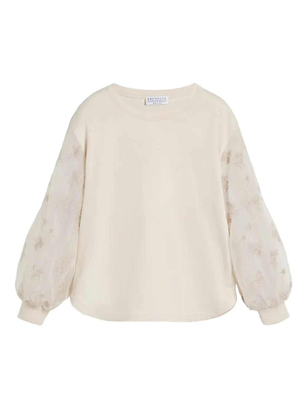 Brunello Cucinelli Kids embroidered t-shirt Beige