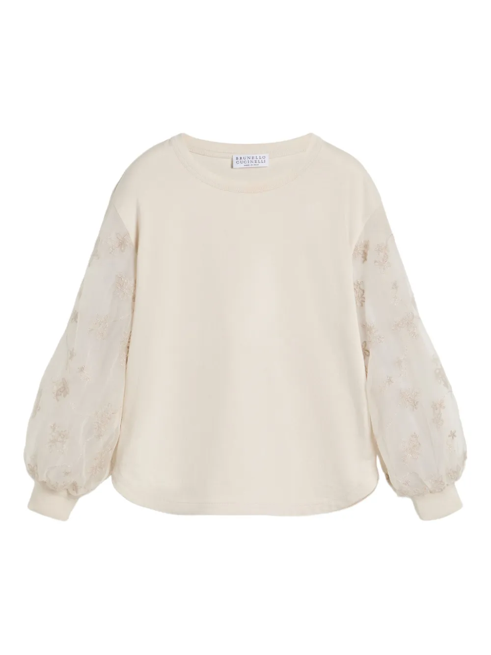 Brunello Cucinelli Kids embroidered t-shirt Beige