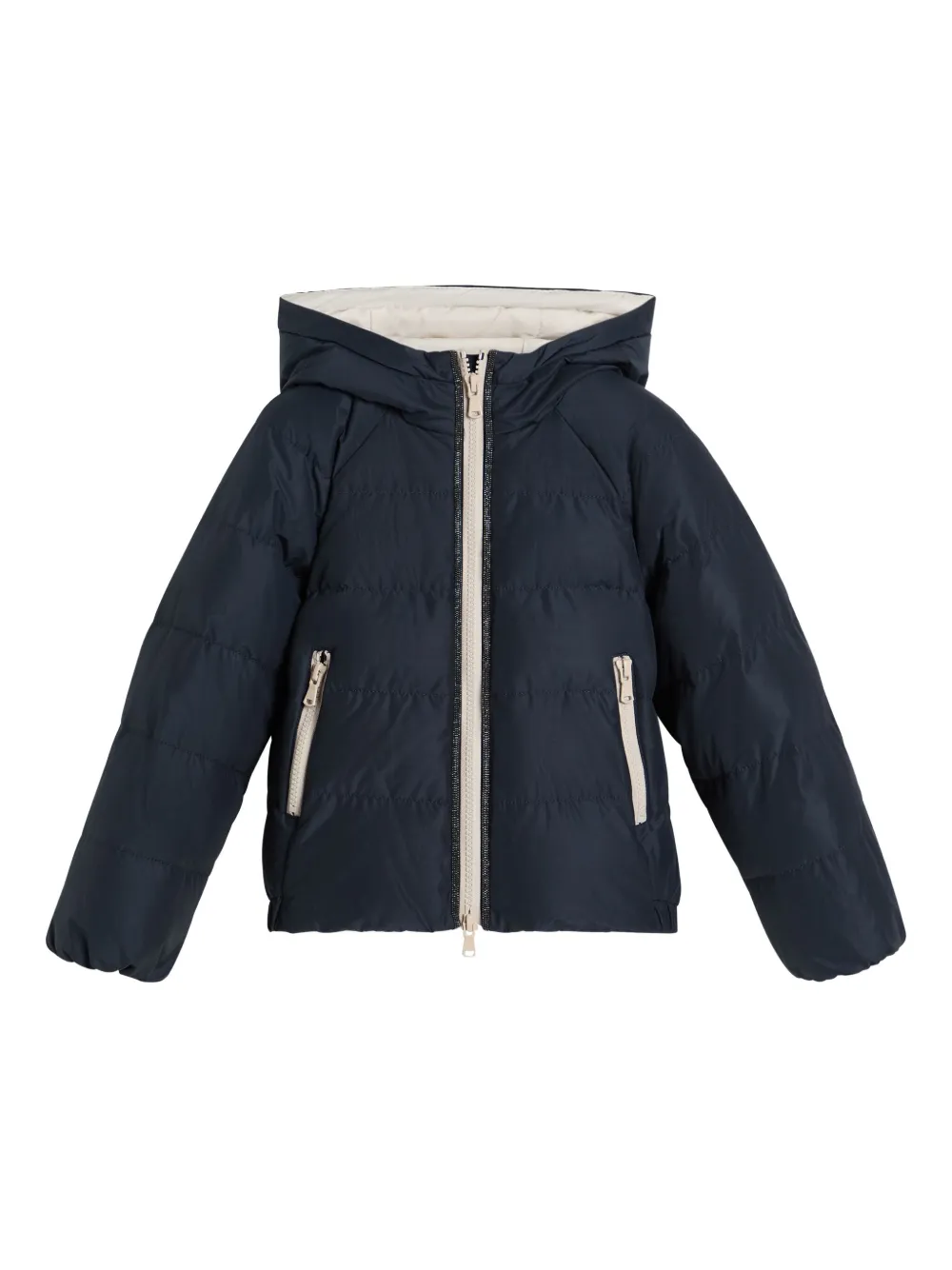 Brunello Cucinelli Kids water-resistant puffer jacket Blauw