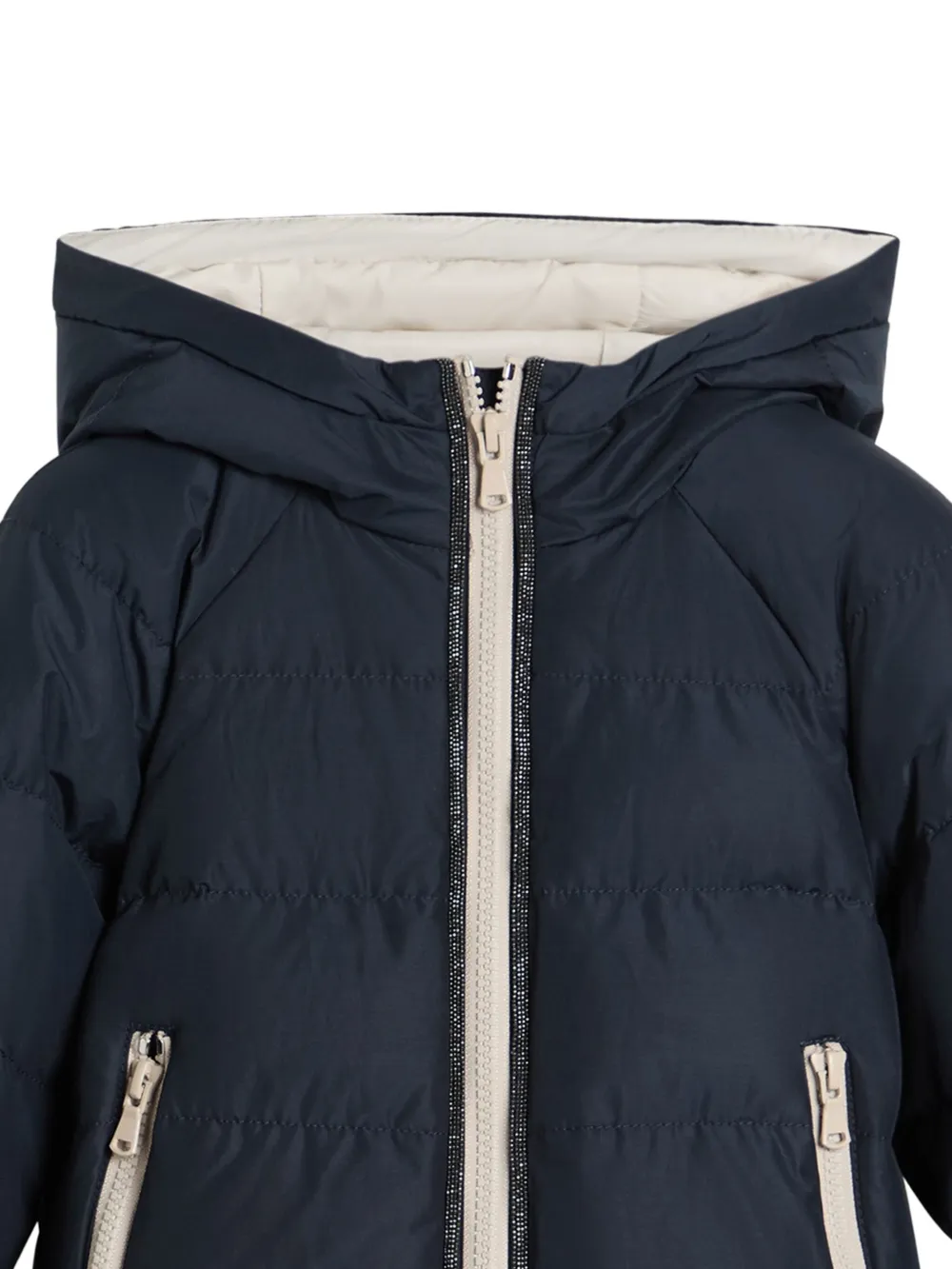 Brunello Cucinelli Kids water-resistant puffer jacket Blauw