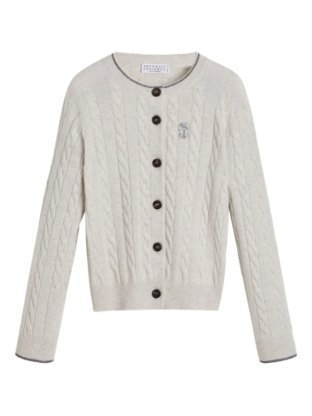 Brunello Cucinelli Kids cable-knit cardigan Grijs