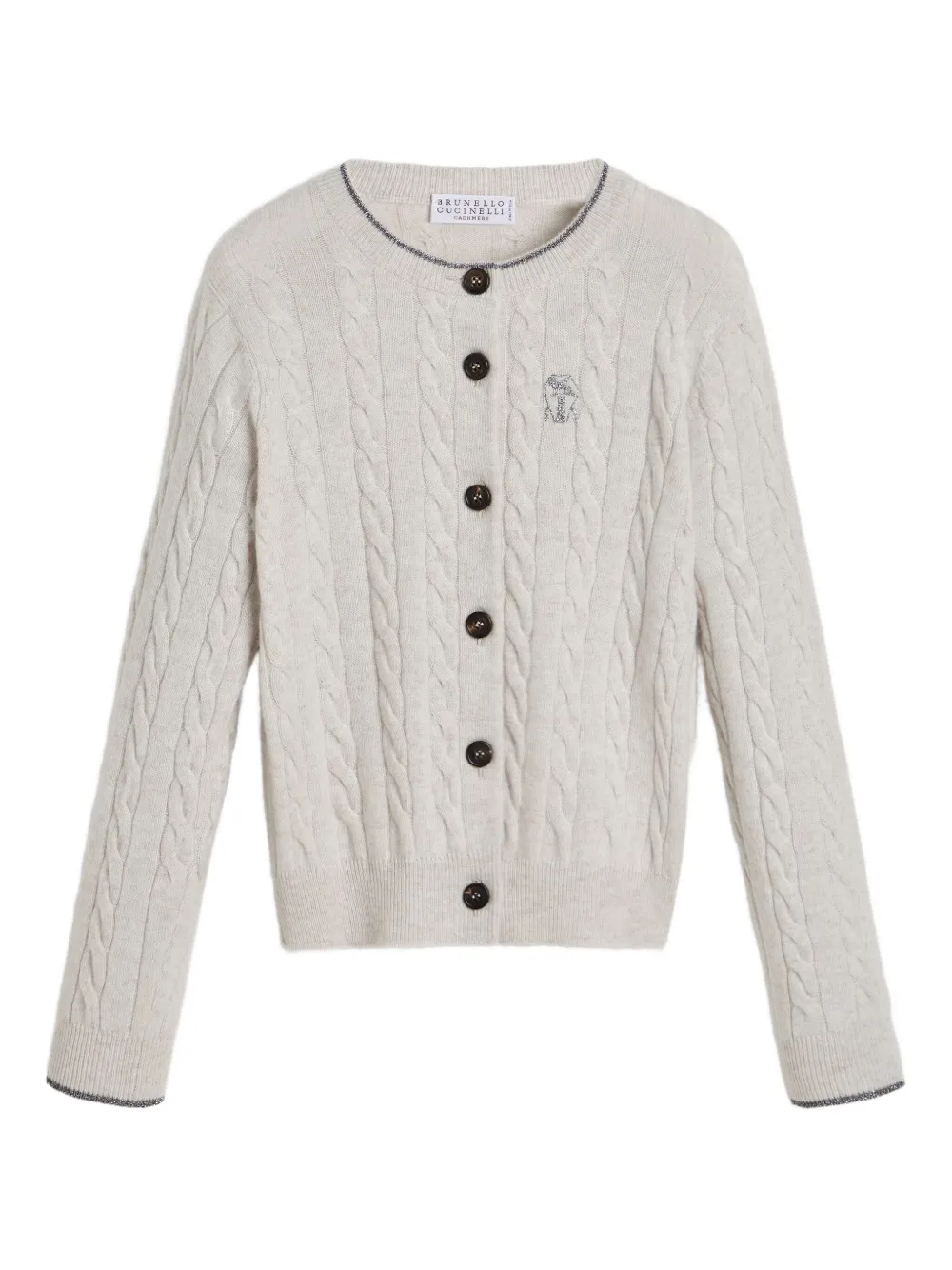Brunello Cucinelli Kids cable-knit cardigan Grijs