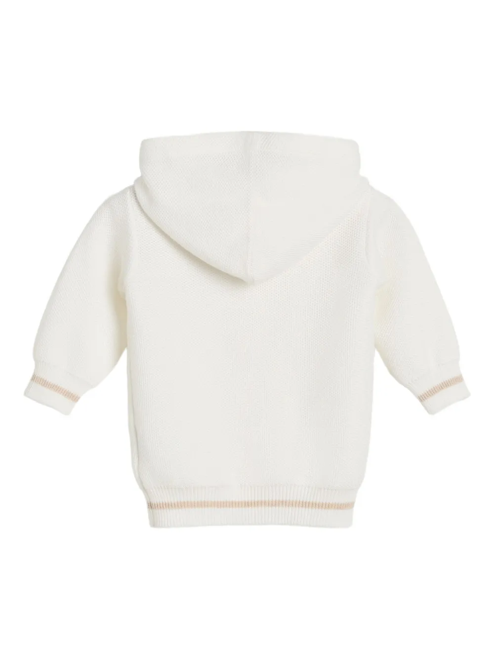 Brunello Cucinelli Kids hooded zip-up sweatshirt Wit