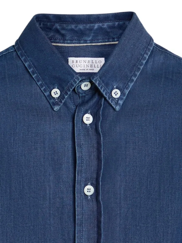 Brunello Cucinelli Kids ライトウェイト デニムシャツ | ブルー