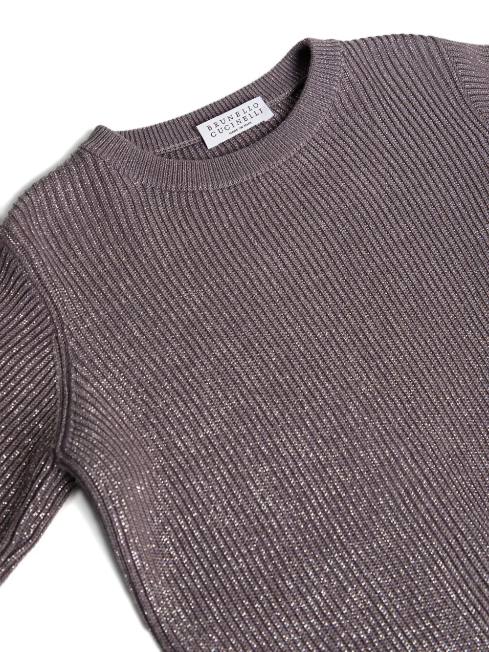 Brunello Cucinelli Kids lurex-detail jumper Paars