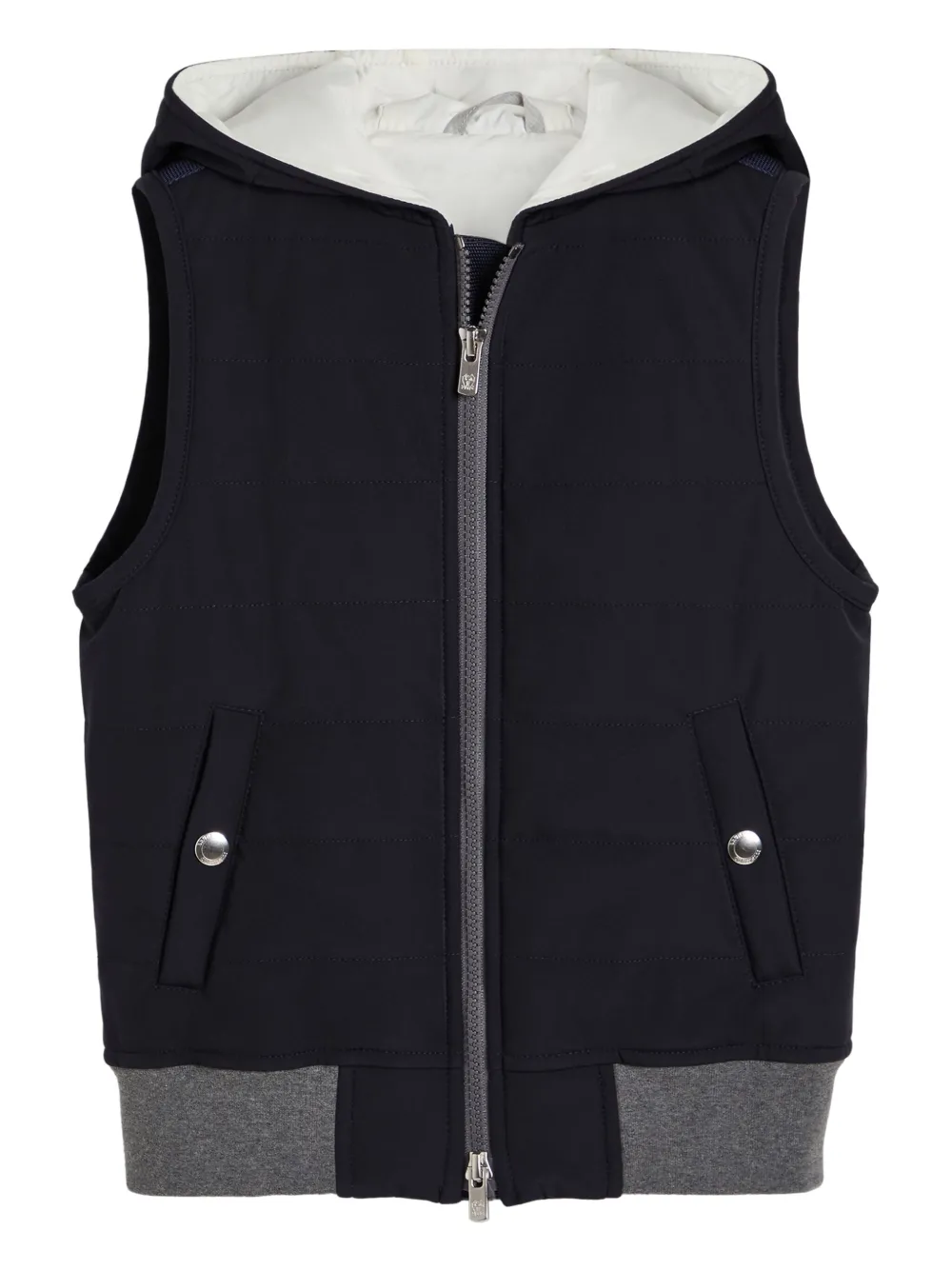 Brunello Cucinelli Kids hooded vest Blauw