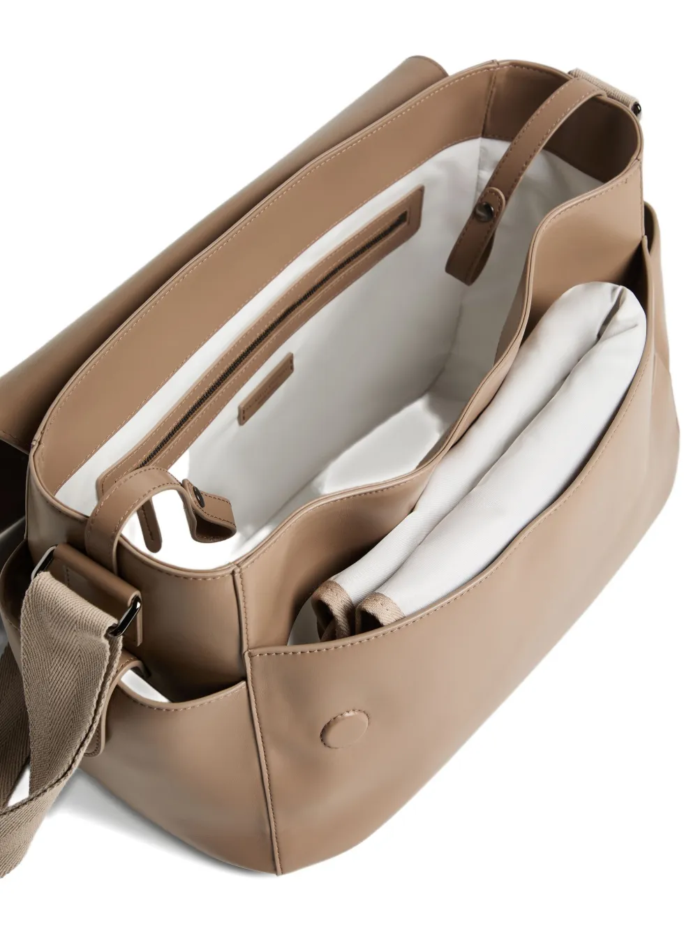 Brunello Cucinelli Kids logo-debossed leather changing bag Bruin