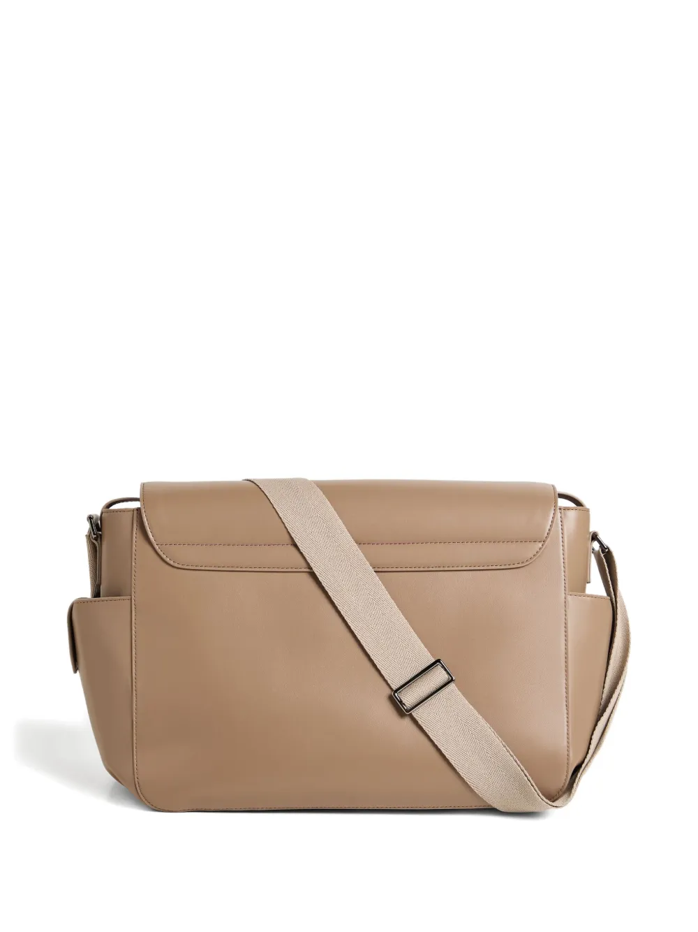 Brunello Cucinelli Kids logo-debossed leather changing bag - Bruin