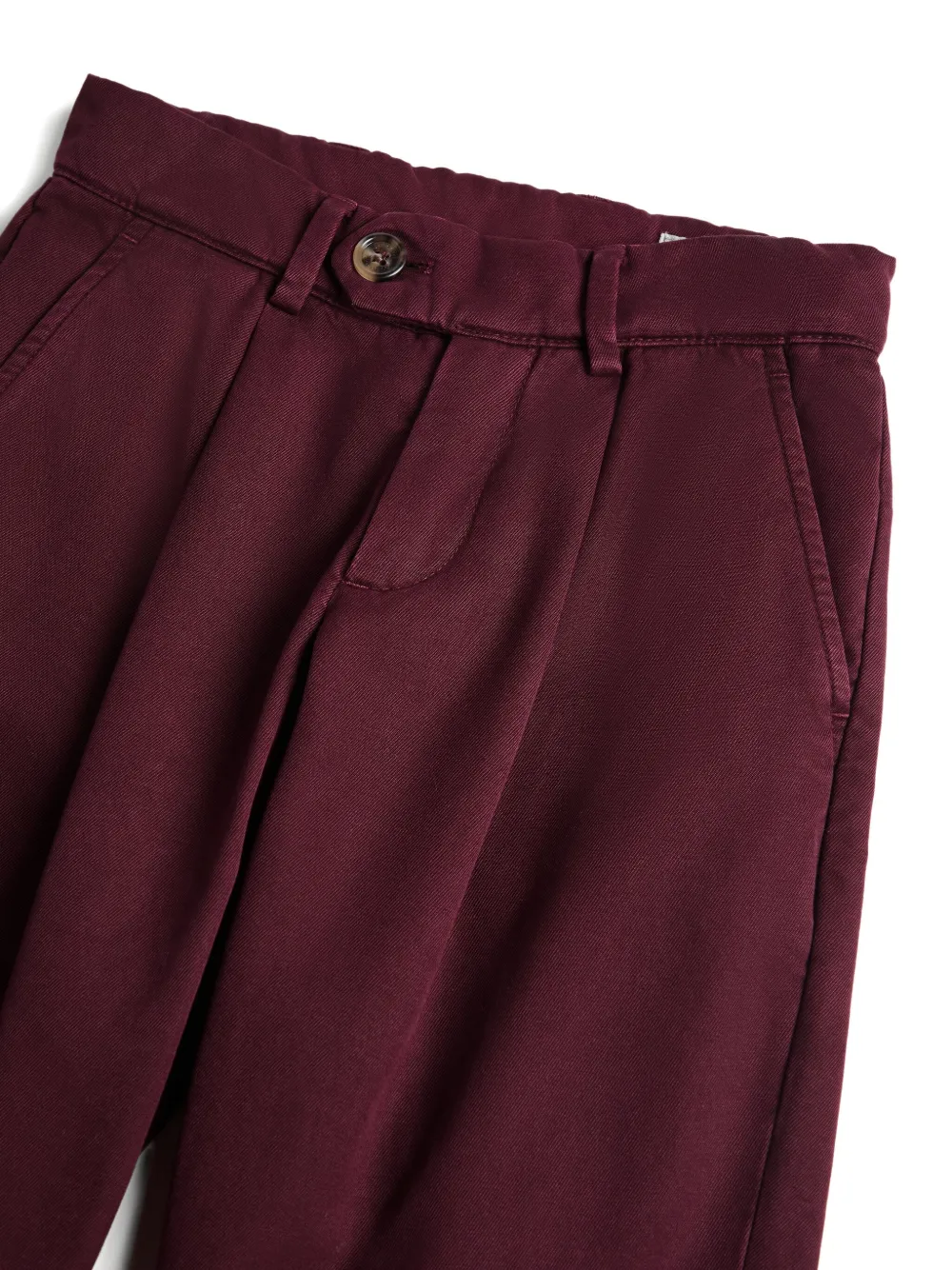 Brunello Cucinelli Kids Gabardine broek Rood