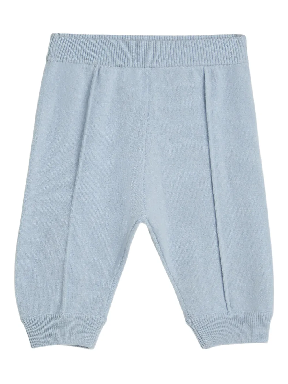 Brunello Cucinelli Kids Broek met geribbelde tailleband Blauw