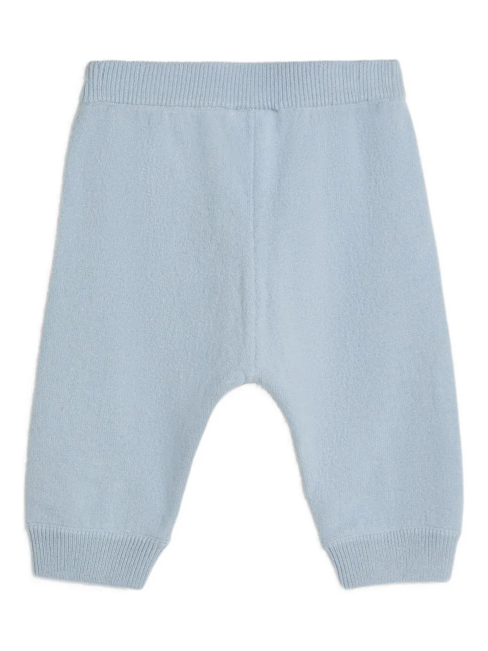 Brunello Cucinelli Kids Broek met geribbelde tailleband Blauw