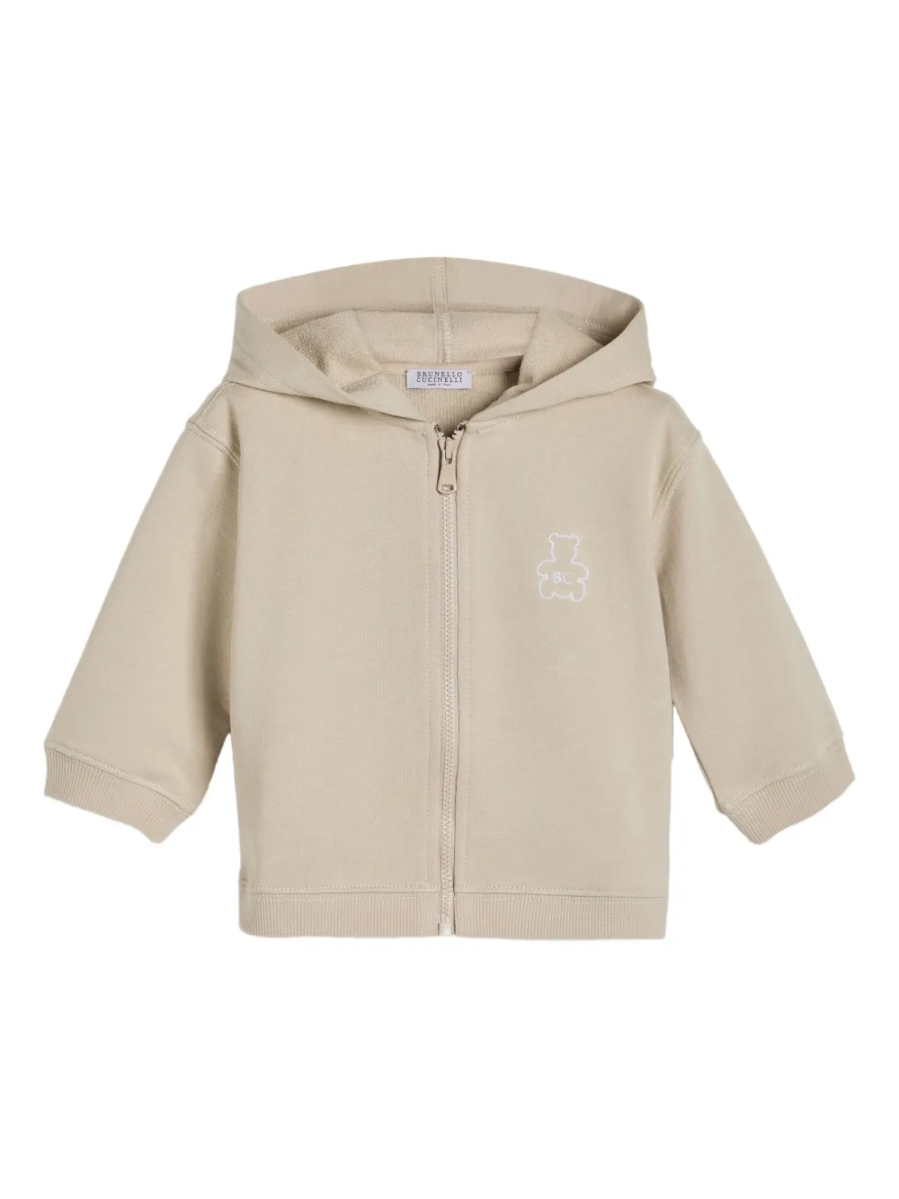 Brunello Cucinelli Kids logo-embroidered sweatshirt Beige
