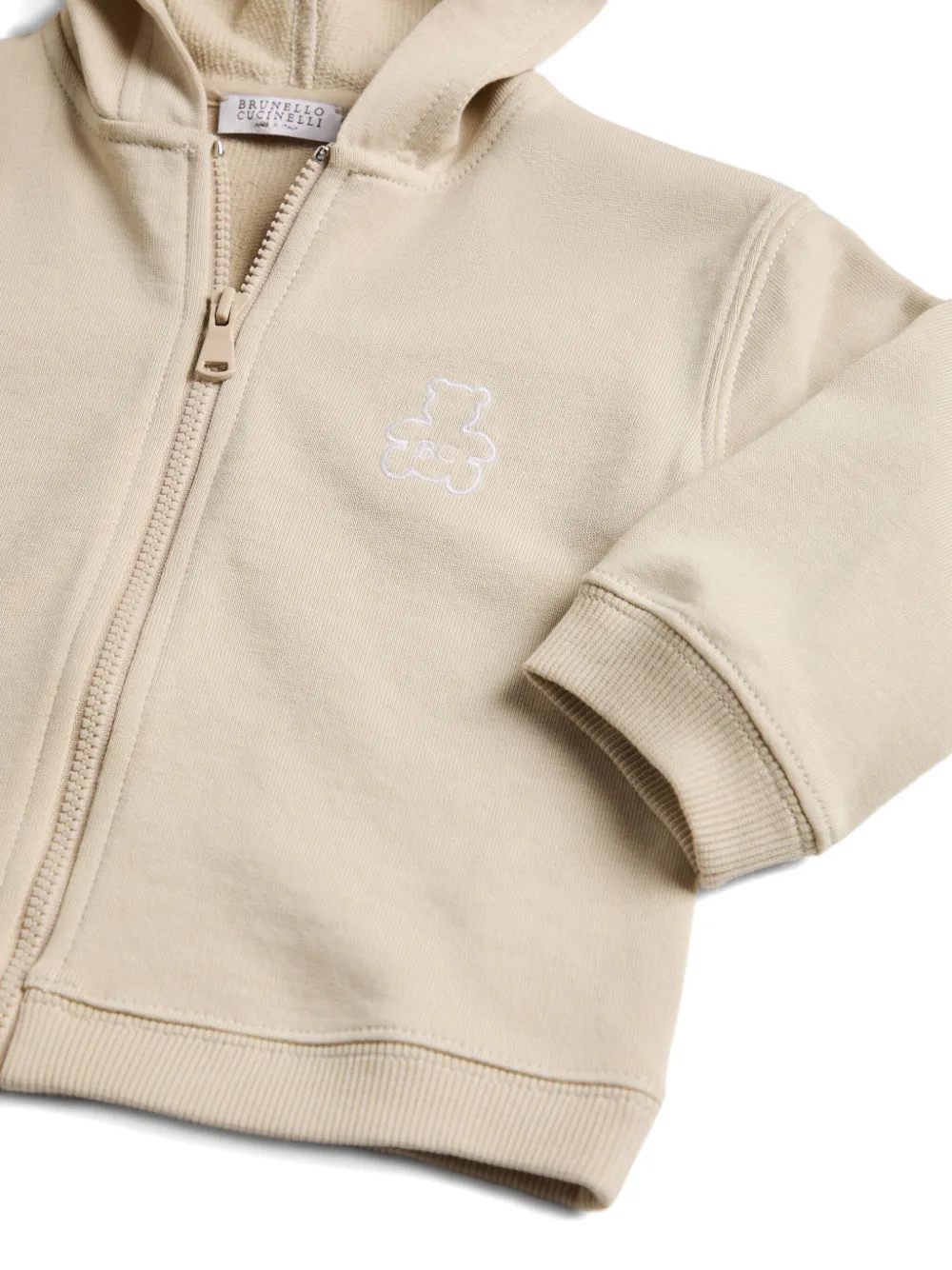 Brunello Cucinelli Kids logo-embroidered sweatshirt Beige