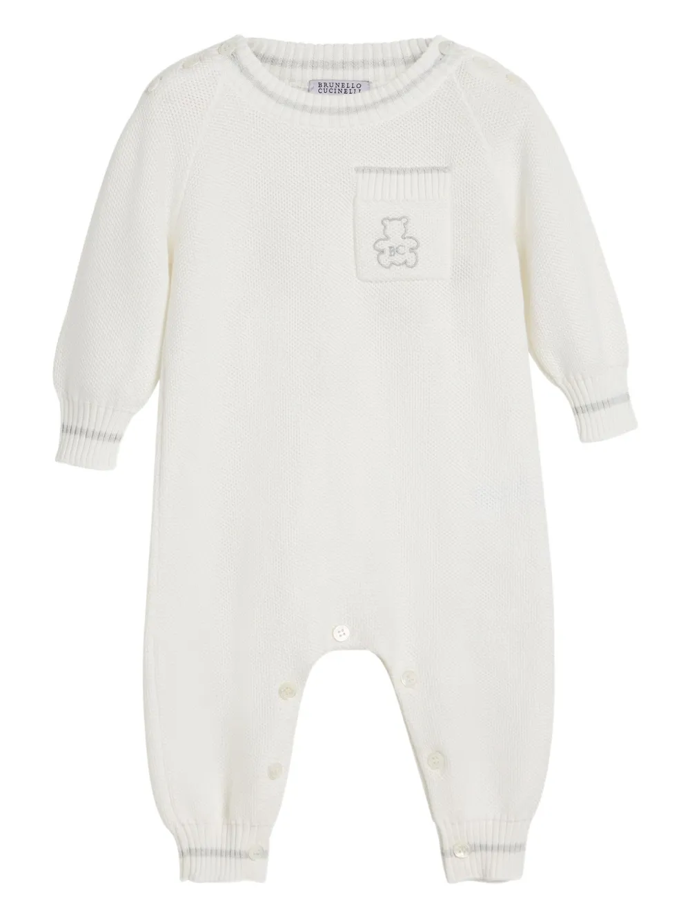 Brunello Cucinelli Kids embroidered-logo romper | White | Image 1